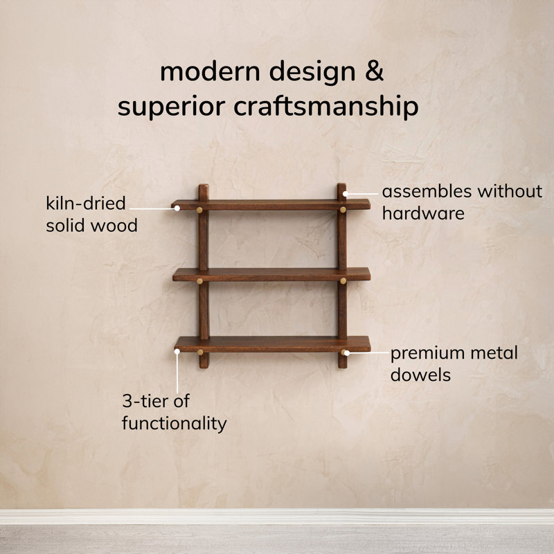 Joss & Main Francis Solid Wood Wall Mounted Shelves & Reviews